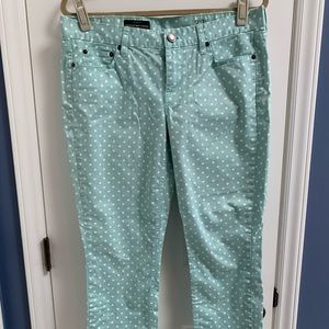 SOLD J.Crew Cropped Matchstick Jeans Polka Dot Print
